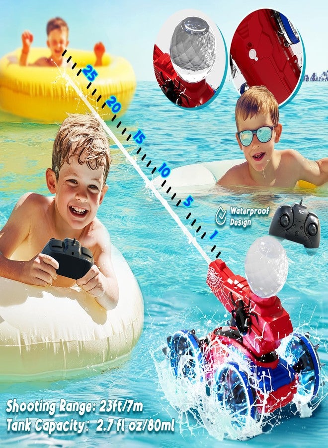 Zappyway Spider Amphibious Remote Control Car for Boys Kids - 4WD Waterproof 2.4 GHz 360°Rotation RC Stunt Car - Water and Land Pool Toys Cars for 4 5 6 7 8 9 10 Year Old Boys Christmas Birthday Gifts - Image 4